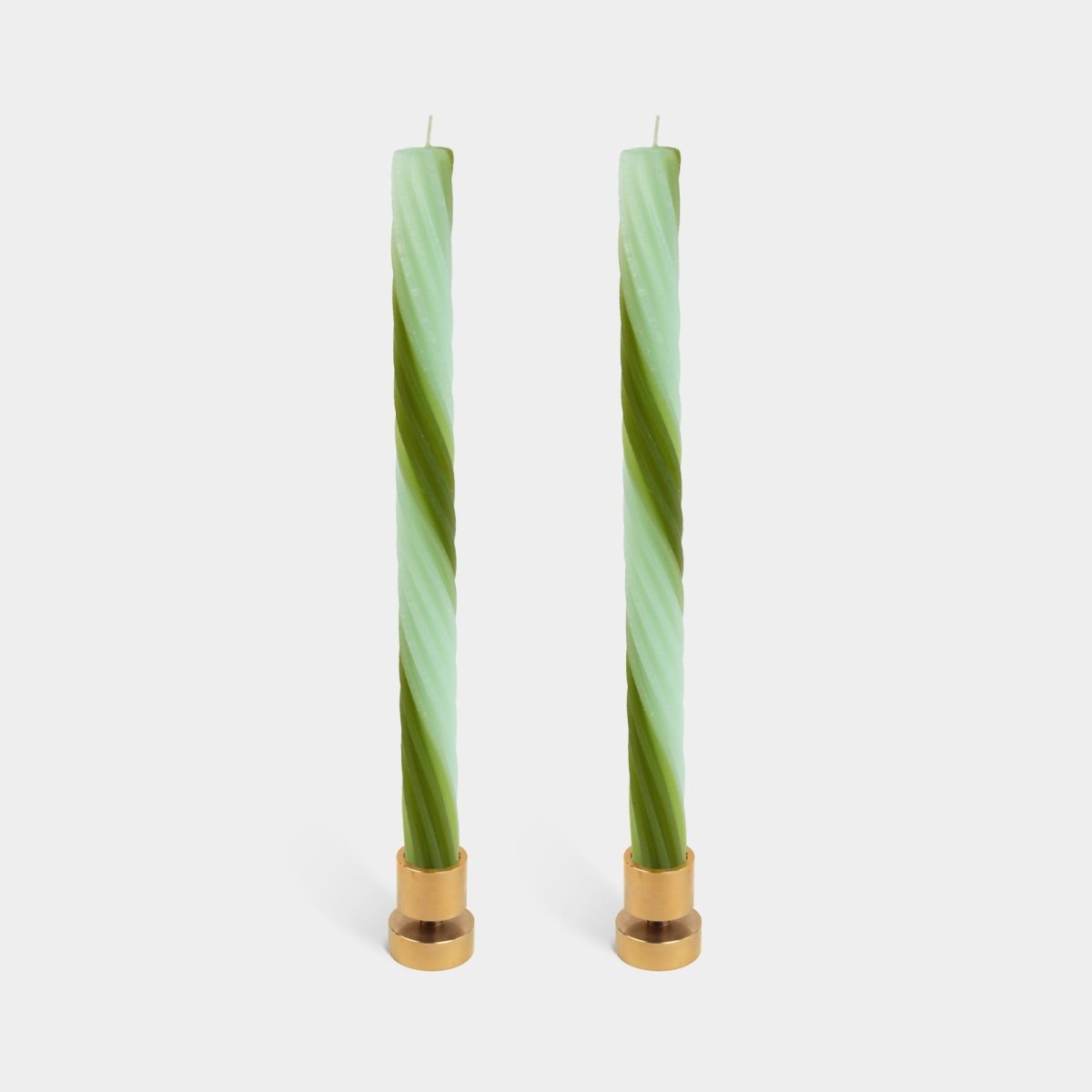 54Celsius Rope Taper Candle, Green - 2 pack