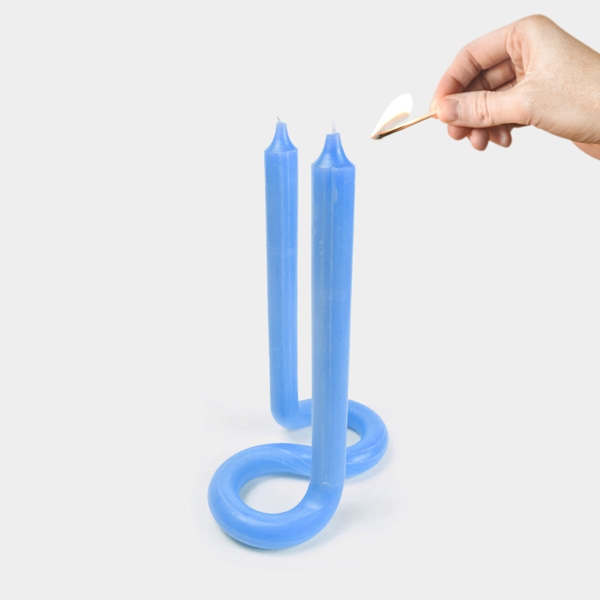 54Celsius Twist Taper Candle - Light Blue