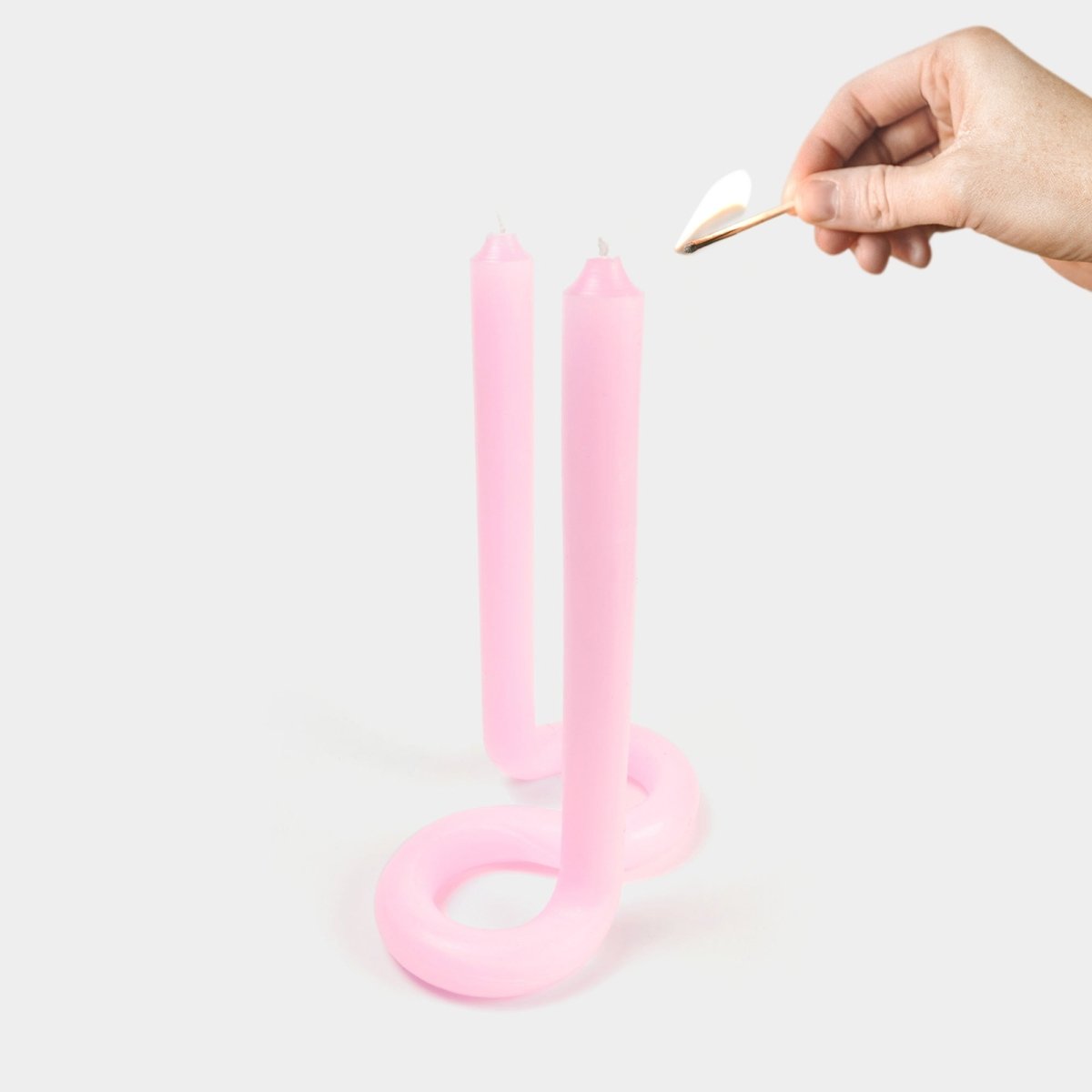 54Celsius Twist Taper Candle - Light Pink