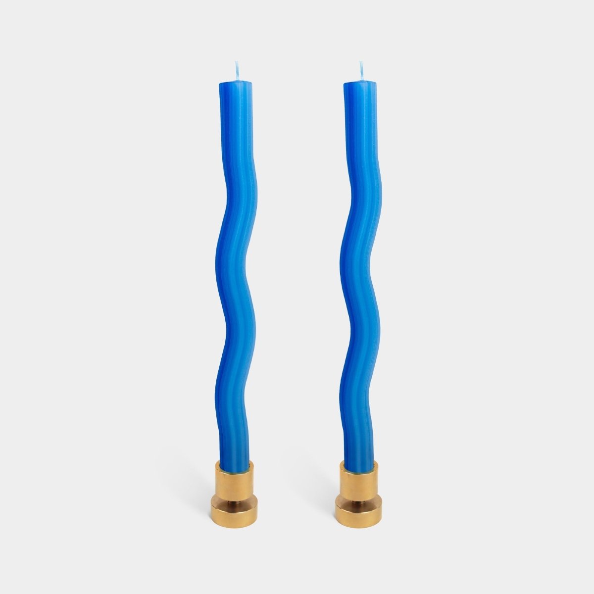 54Celsius Wiggle Taper Candle, Blue - 2 pack