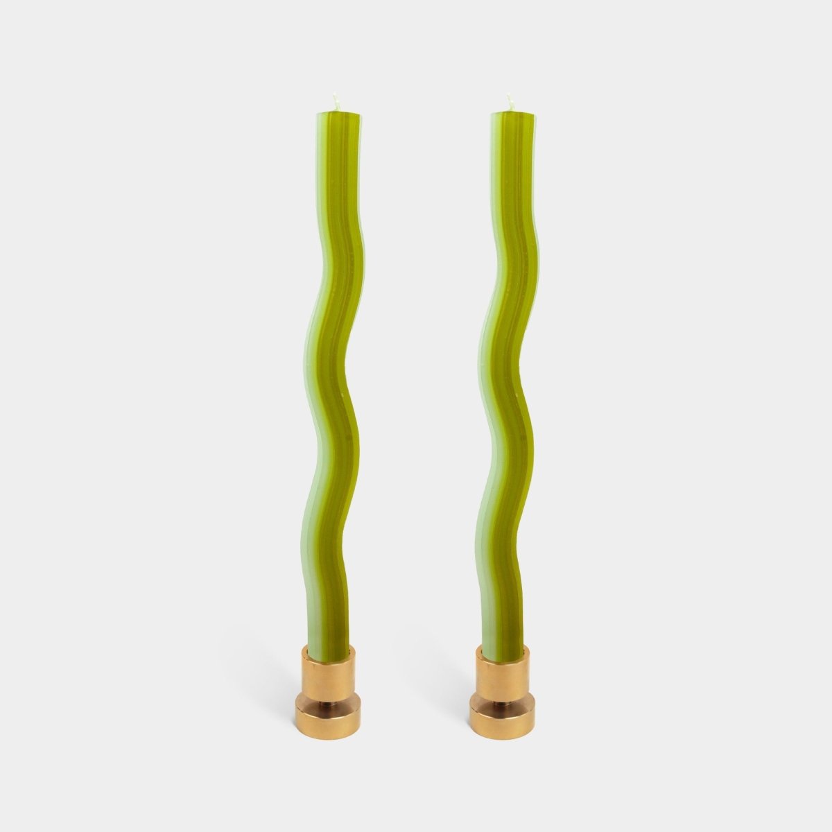 54Celsius Wiggle Taper Candle, Green - 2 pack