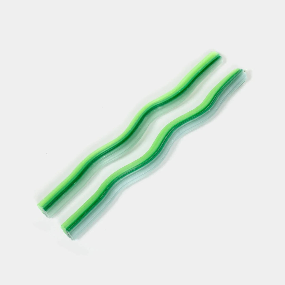 54Celsius Wiggle Taper Candles, Set of 2 | Triple Green