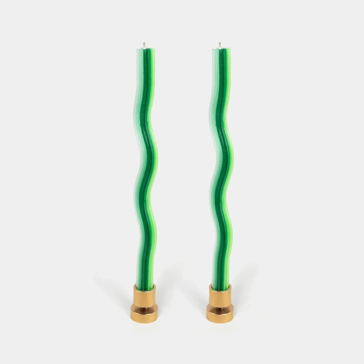 54Celsius Wiggle Taper Candles, Set of 2 | Triple Green