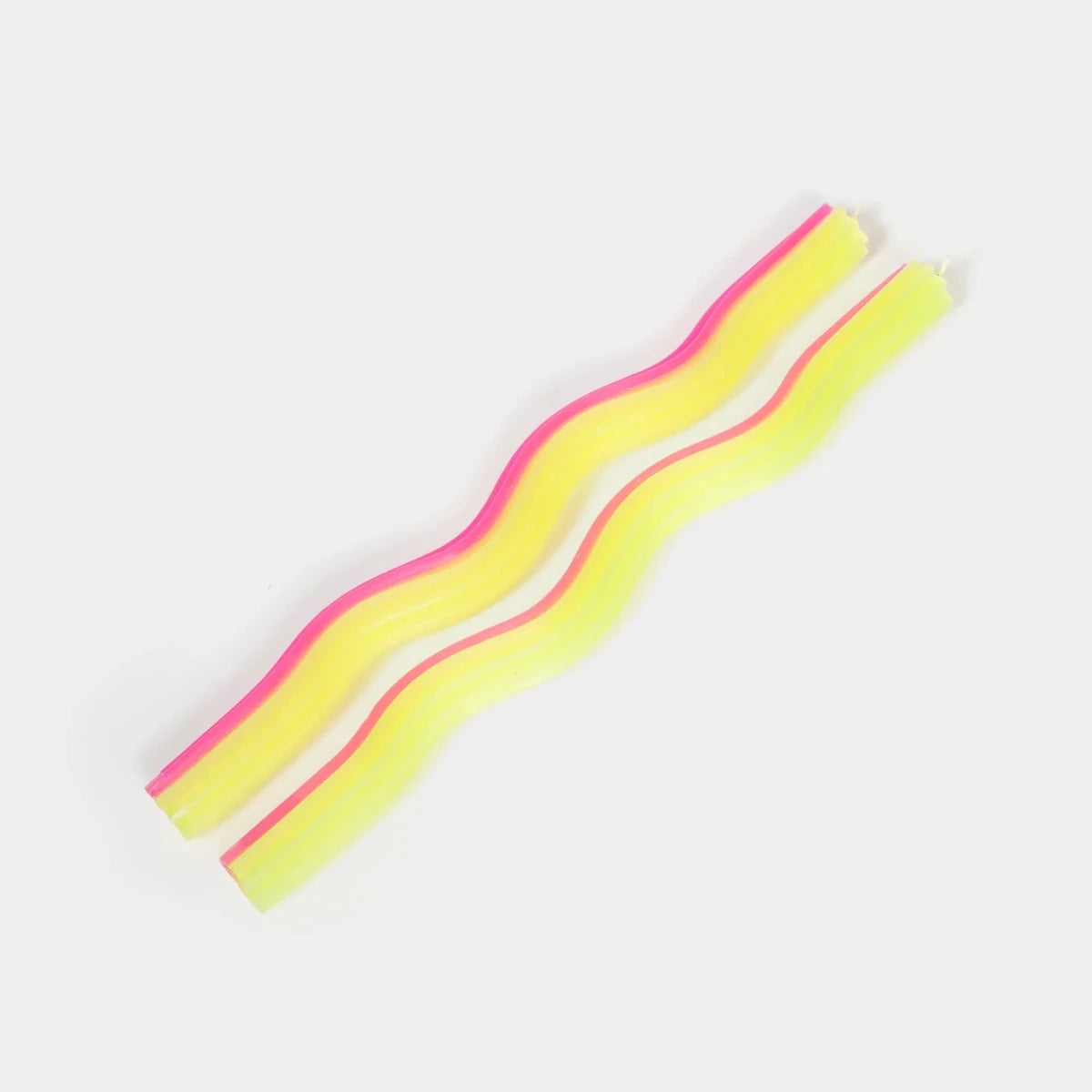54Celsius Wiggle Taper Candles, Set of 2 | Yellow & Pink