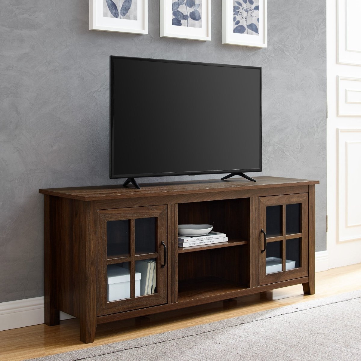 Walker Edison 58" Glass Door TV Console - lily & onyx