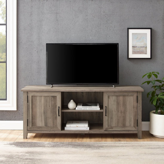 Walker Edison 58" Modern Farmhouse Grooved 2 Door TV Stand - lily & onyx