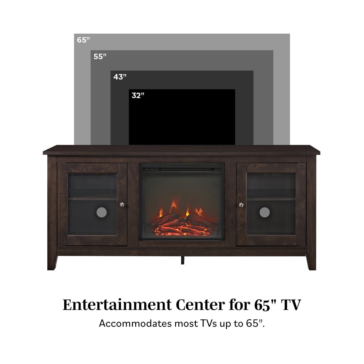 Walker Edison 58" Traditional Electric Fireplace TV Stand - lily & onyx