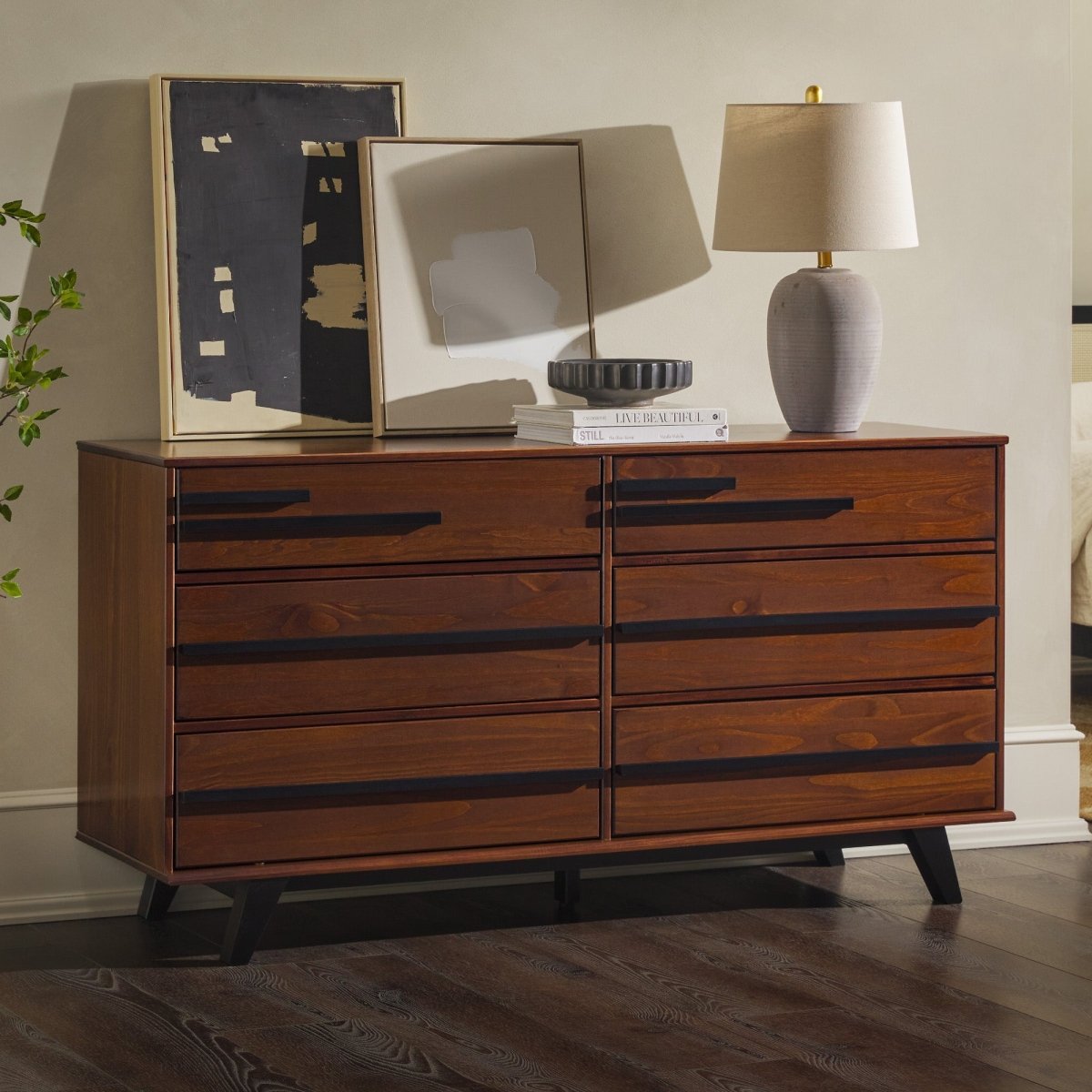 Walker Edison 6 - Drawer Solid Wood Modern Dresser - lily & onyx