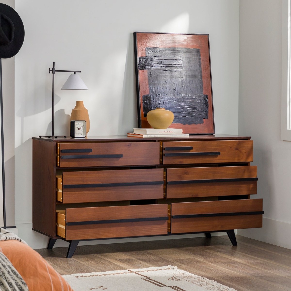 Walker Edison 6-Drawer Solid Wood Modern Dresser - lily & onyx