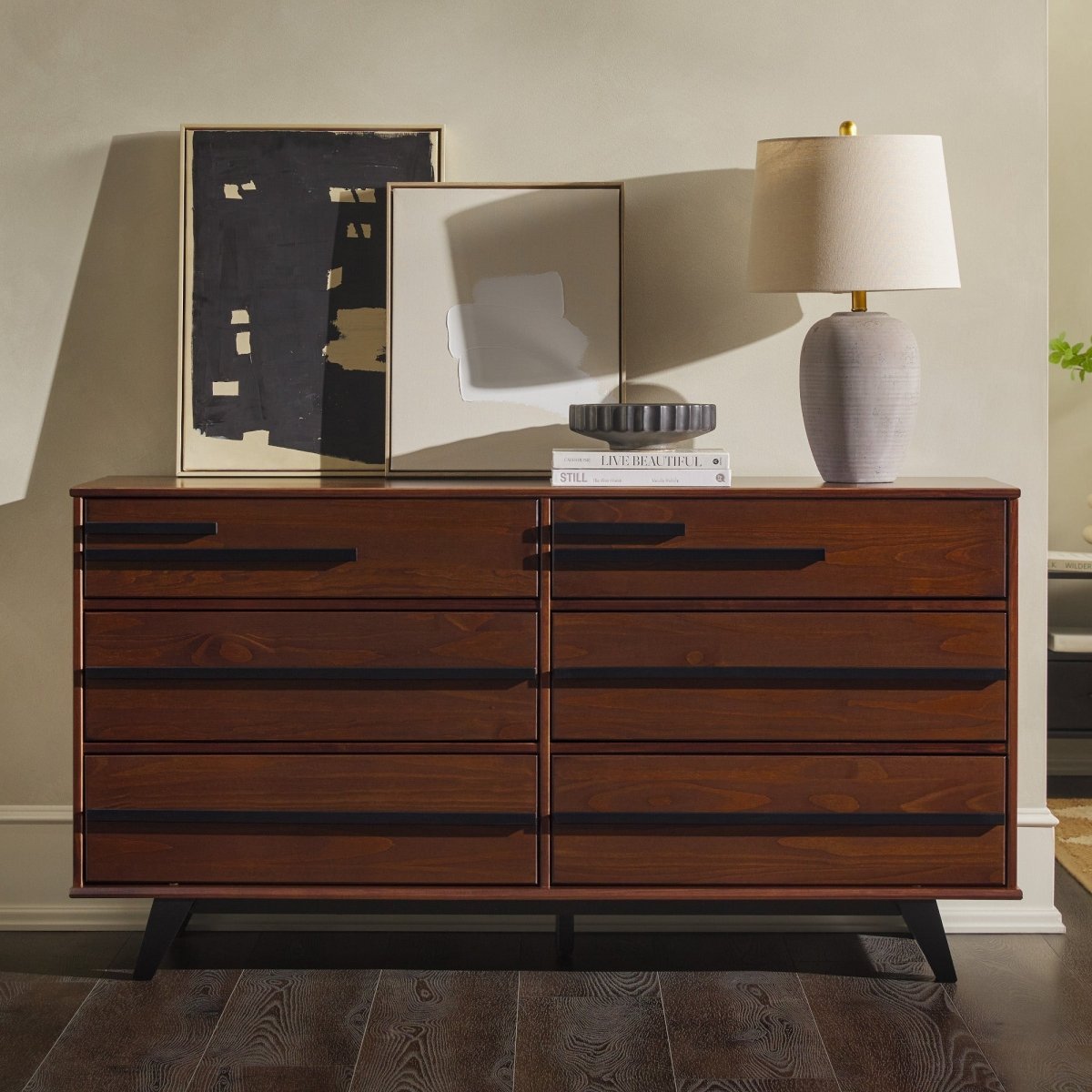 Walker Edison 6 - Drawer Solid Wood Modern Dresser - lily & onyx