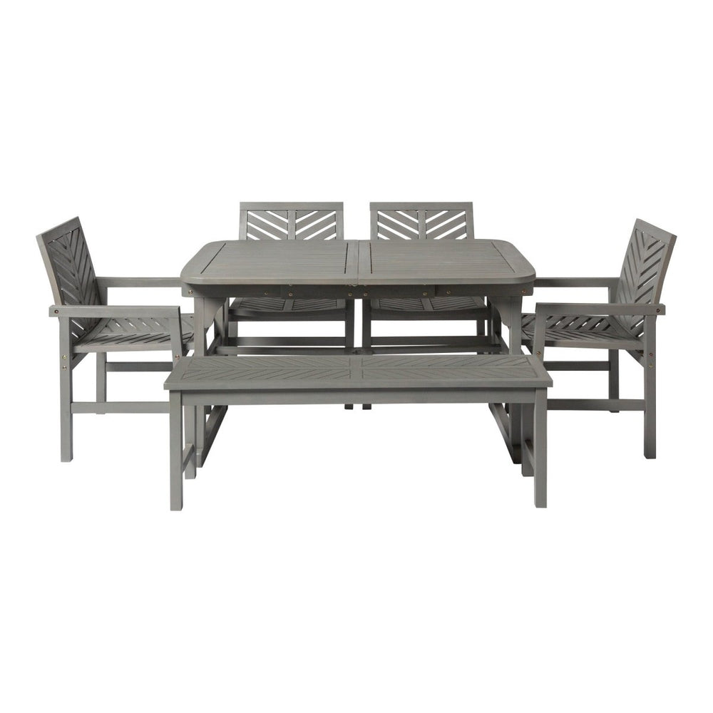 
                      
                        Walker Edison 6-Piece Vincent Extendable Outdoor Patio Dining Set - lily & onyx
                      
                    