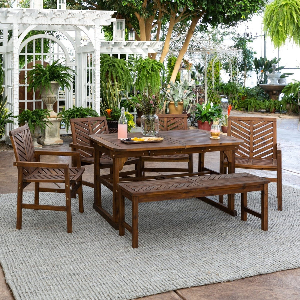 
                      
                        Walker Edison 6-Piece Vincent Extendable Outdoor Patio Dining Set - lily & onyx
                      
                    