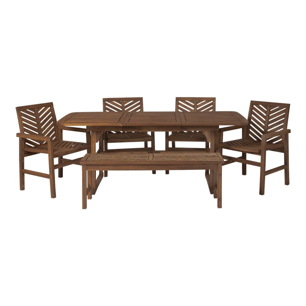 
                      
                        Walker Edison 6-Piece Vincent Extendable Outdoor Patio Dining Set - lily & onyx
                      
                    