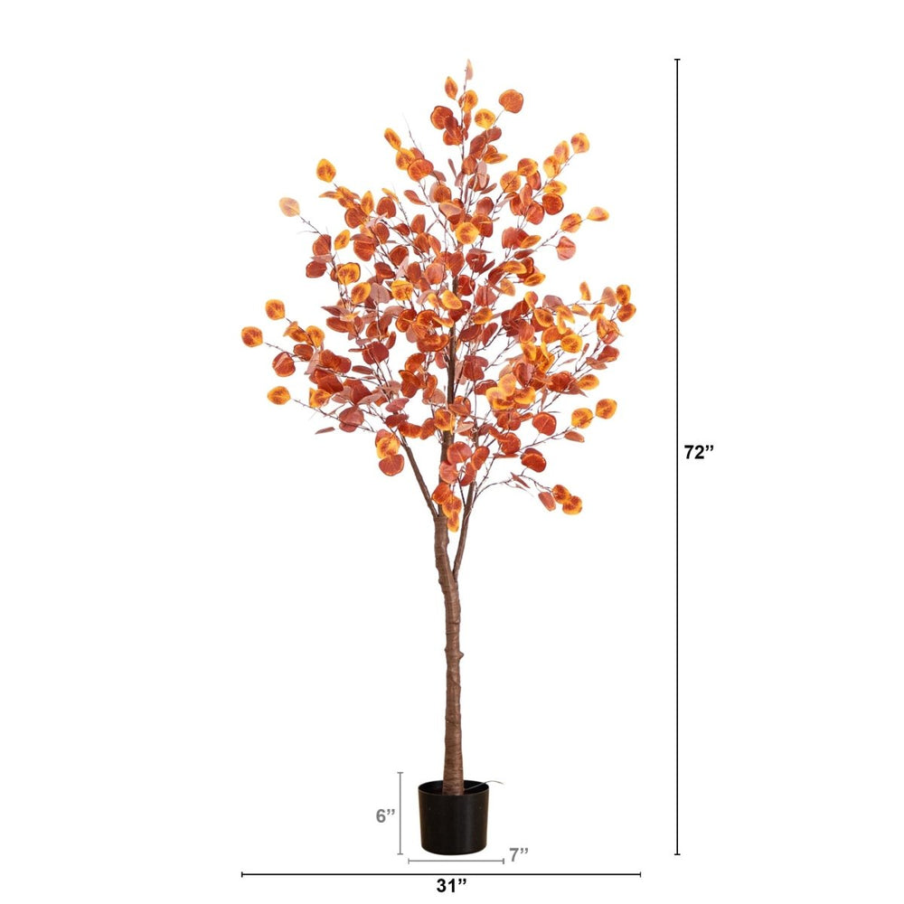 
                      
                        Nearly Natural 6’ Pre - Lit Autumn Eucalyptus Artificial Fall Tree with 300 Warm White LED Lights - lily & onyx
                      
                    