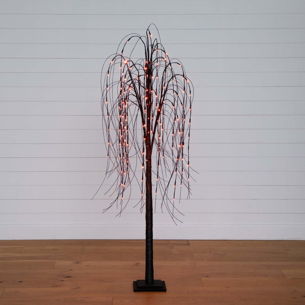 
                      
                        Nearly Natural 6’ Pre - Lit Halloween Black Willow Artificial Fall Tree with 160 Orange & Purple LED Lights - lily & onyx
                      
                    