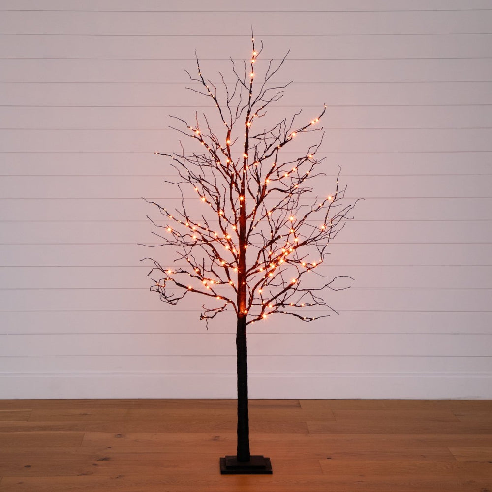 
                      
                        Nearly Natural 6’ Pre - Lit Halloween Deluxe Black Twig Artificial Fall Tree with 156 Orange & Purple LED Lights - lily & onyx
                      
                    