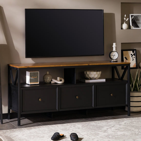 Walker Edison 60" Distressed 3-Drawer TV Console - lily & onyx