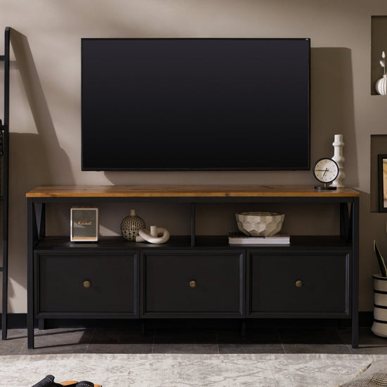 Walker Edison 60" Distressed 3-Drawer TV Console - lily & onyx