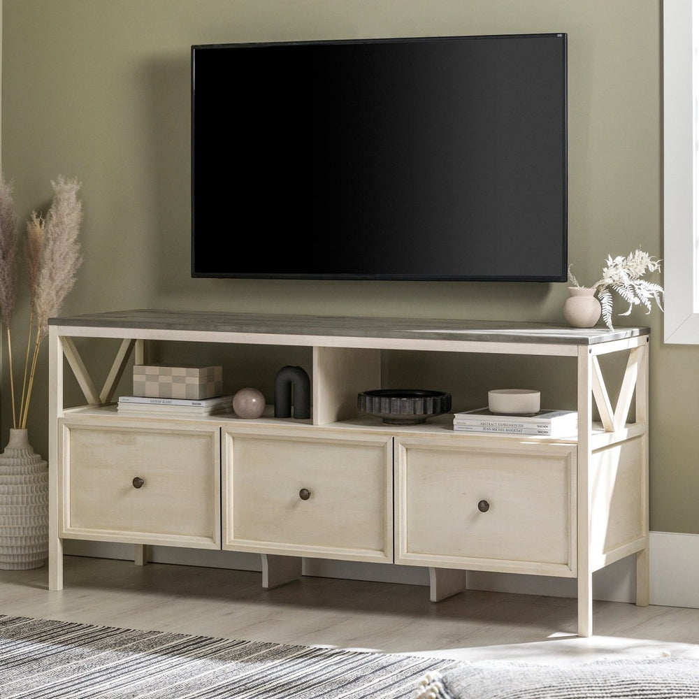 
                      
                        Walker Edison 60" Distressed 3-Drawer TV Console - lily & onyx
                      
                    