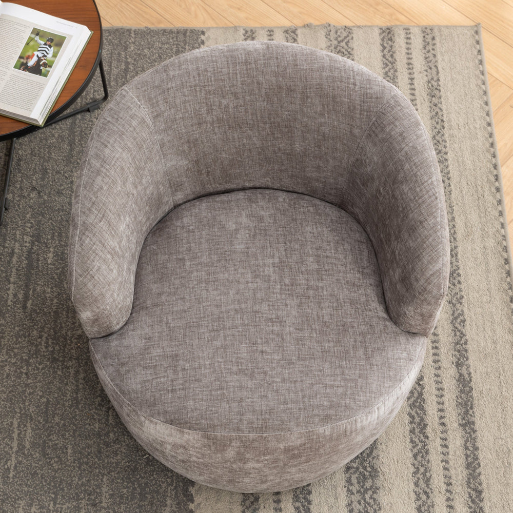 
                      
                        Chenille Swivel Accent Barrel Armchair, Gray
                      
                    