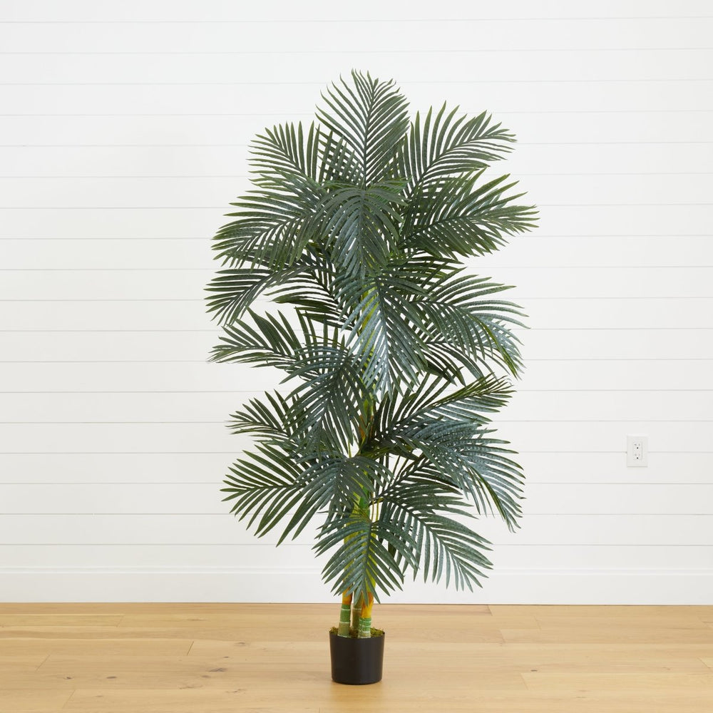 Nearly Natural 6.5' Golden Cane Artificial Palm Tree - lily & onyx