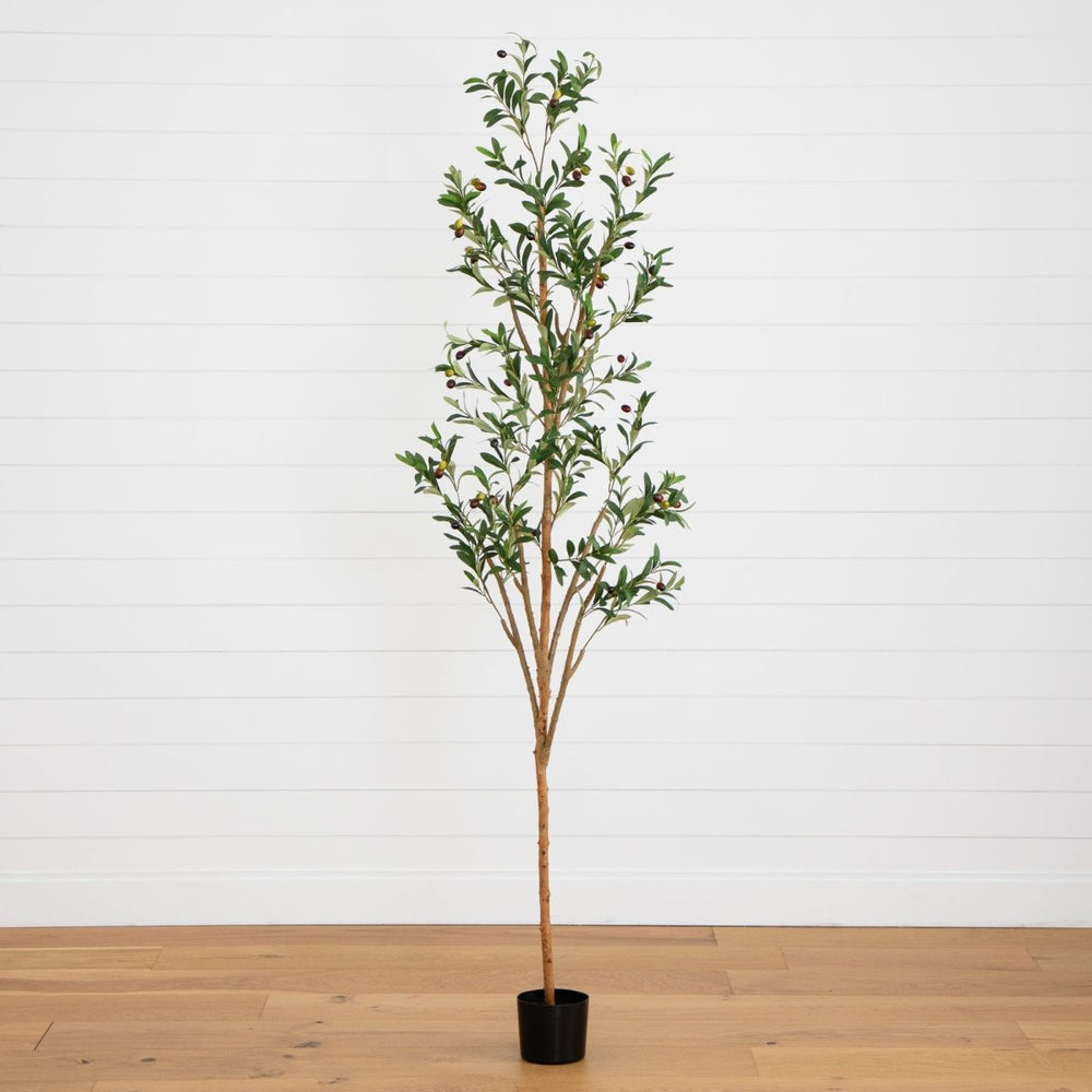 Nearly Natural 7' Artificial Olive Tree with Natural Trunk - lily & onyx