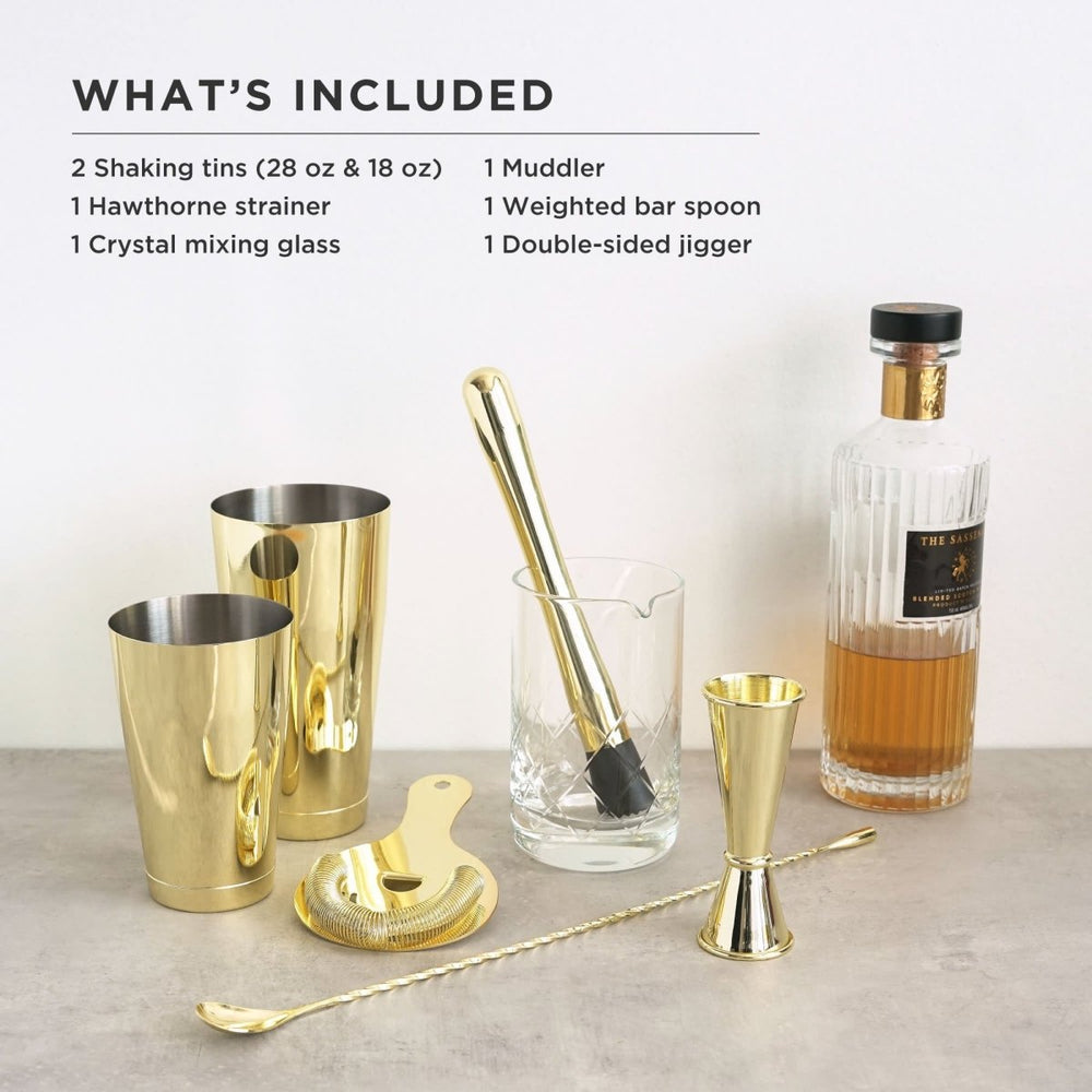 
                      
                        Viski 7 - Piece Belmont Barware Set, Gold
                      
                    