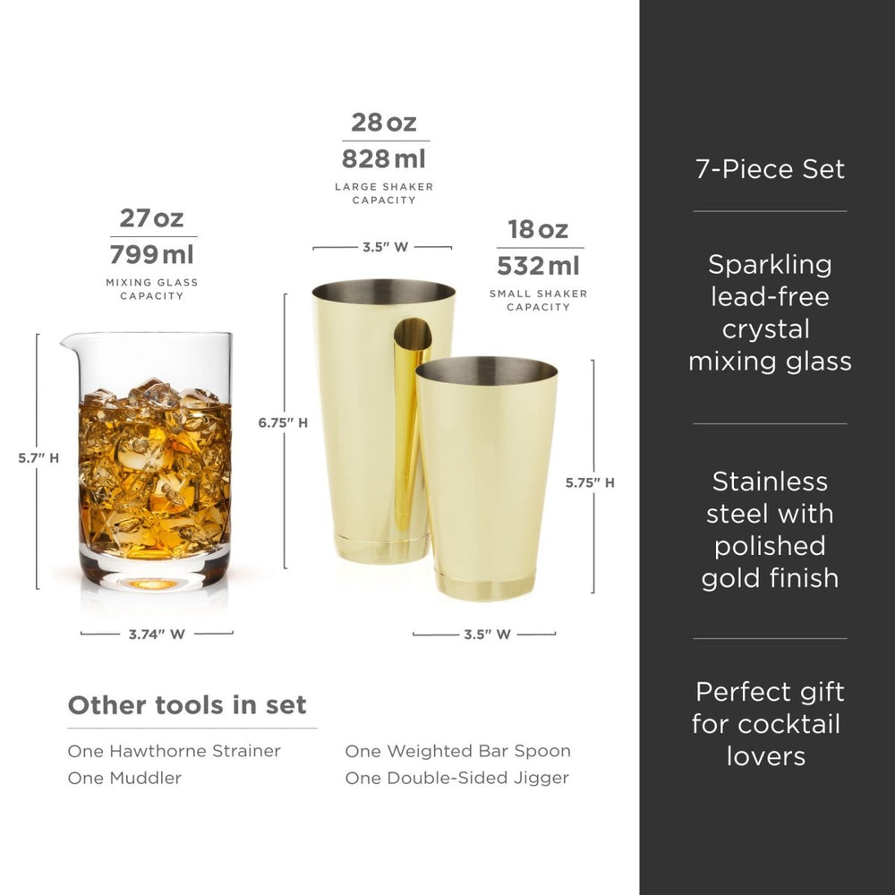 
                      
                        Viski 7 - Piece Belmont Barware Set, Gold
                      
                    