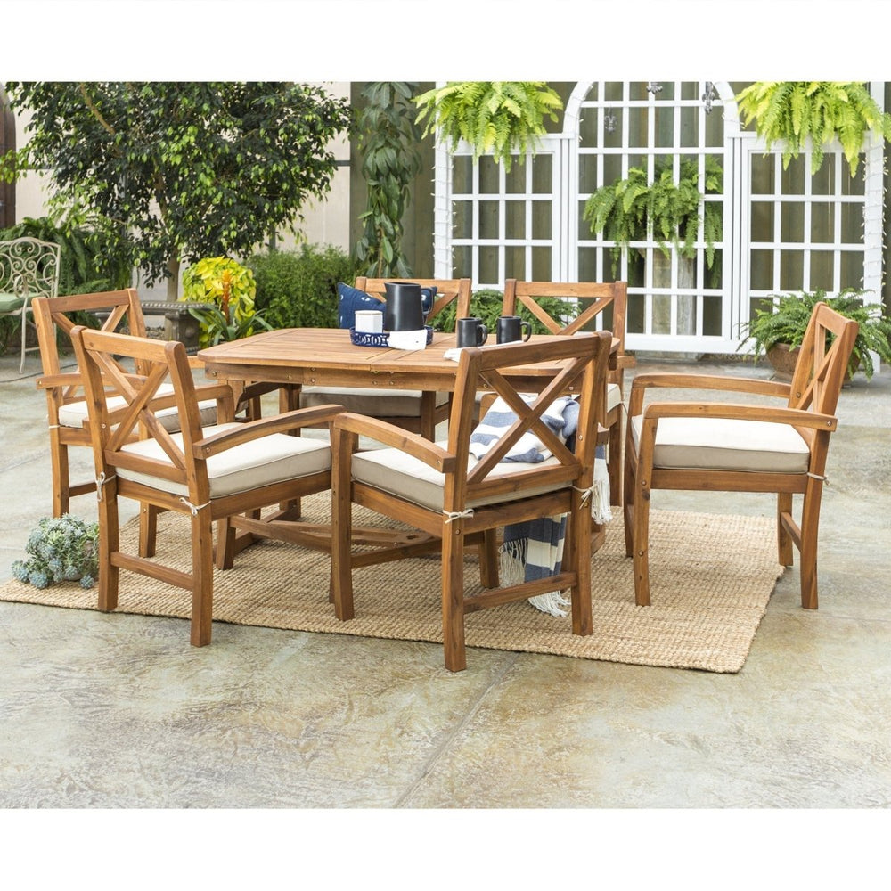 
                      
                        Walker Edison 7-Piece Crosswinds Outdoor Dining Set - lily & onyx
                      
                    