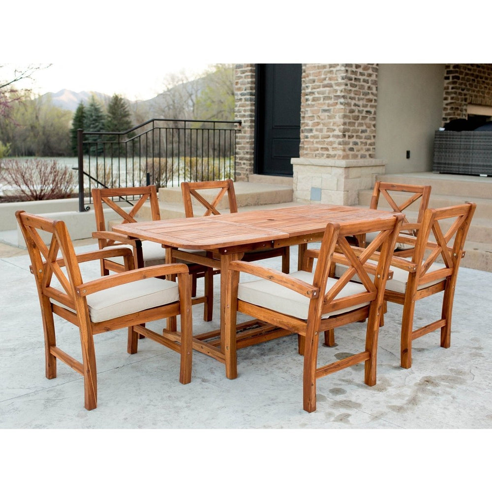 
                      
                        Walker Edison 7-Piece Crosswinds Outdoor Dining Set - lily & onyx
                      
                    