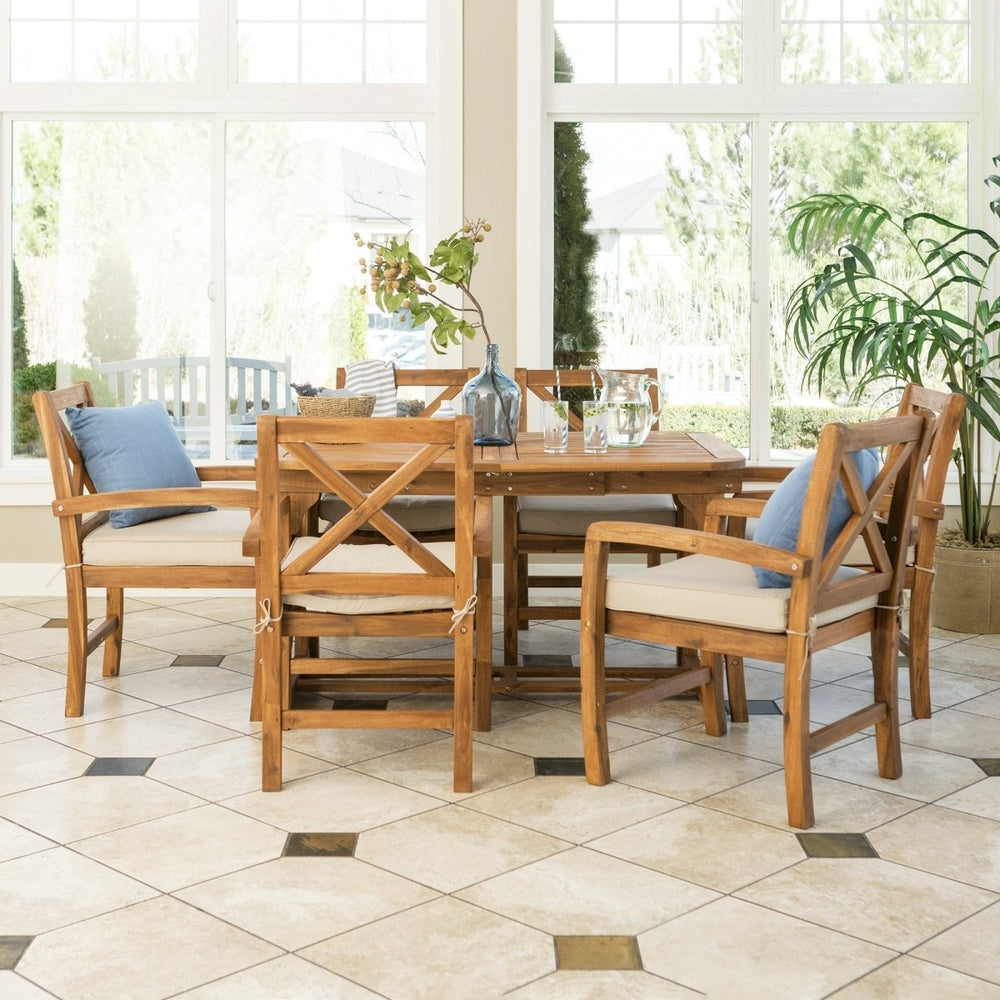 
                      
                        Walker Edison 7-Piece Crosswinds Outdoor Dining Set - lily & onyx
                      
                    