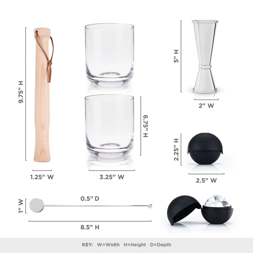 
                      
                        Viski 7 - Piece Professional Stainless Steel Muddled Barware Set - lily & onyx
                      
                    