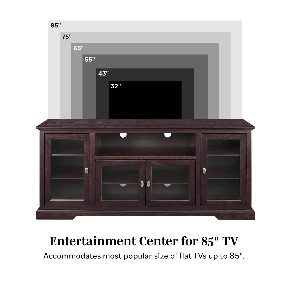 Walker Edison 70" Highboy Style Wood TV Stand - lily & onyx