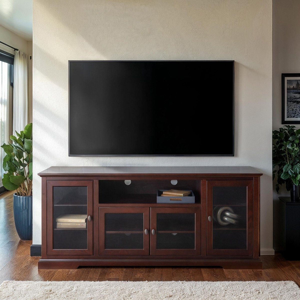 Walker Edison 70" Highboy Style Wood TV Stand - lily & onyx