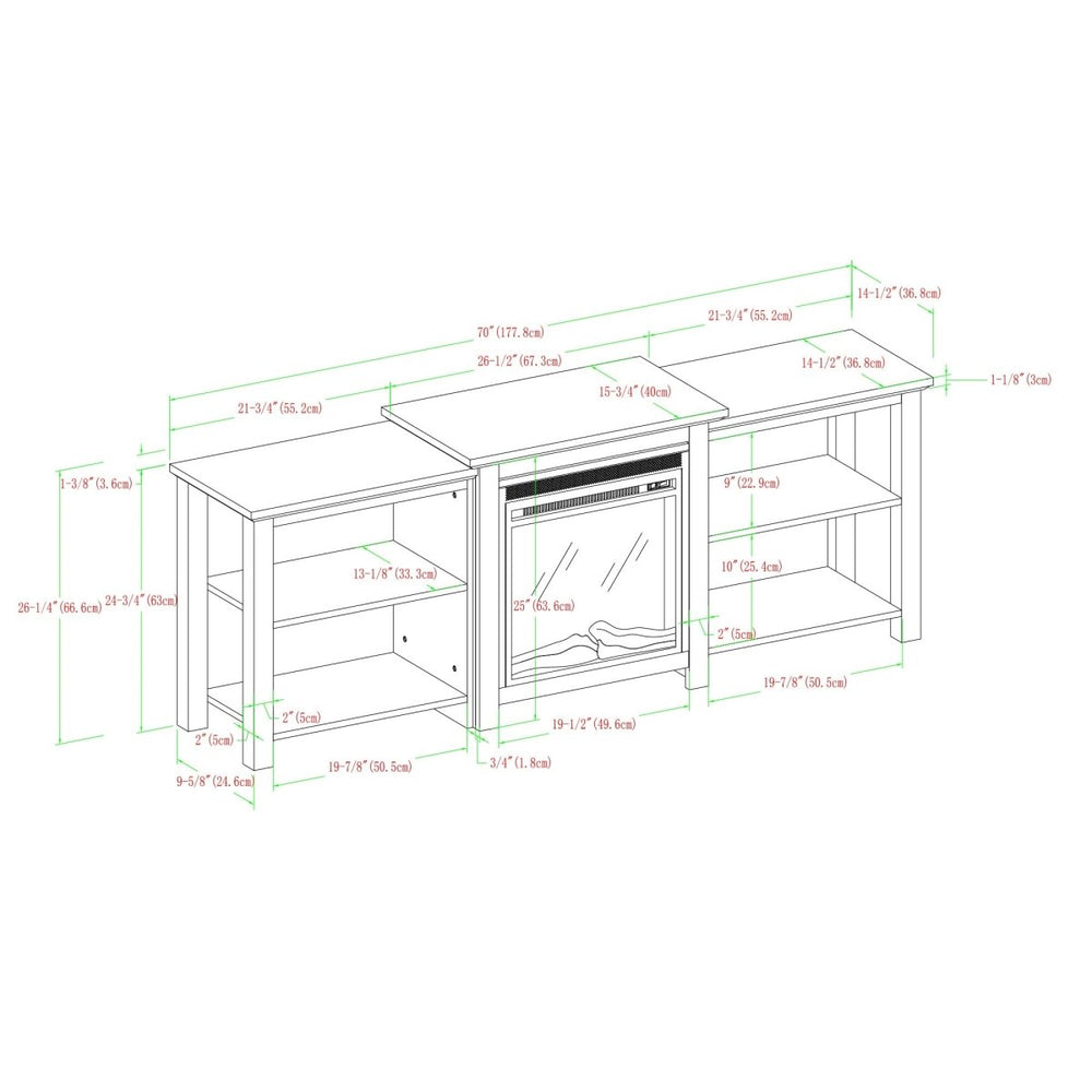 
                      
                        Walker Edison 70" Tiered Top Open Shelf Fireplace TV Stand - lily & onyx
                      
                    