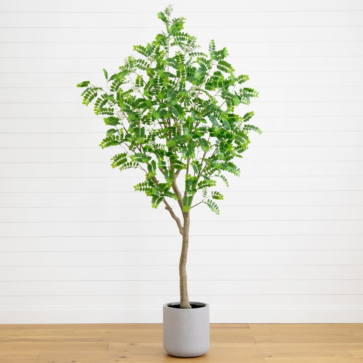 Nearly Natural 7.5’ Artificial Greco Locust Citrus Tree in Decorative Planter - lily & onyx