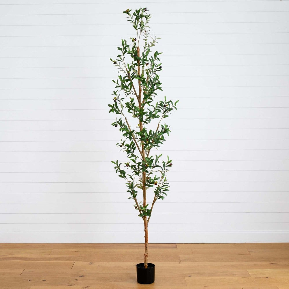 Nearly Natural 8' Artificial Olive Tree with Natural Trunk