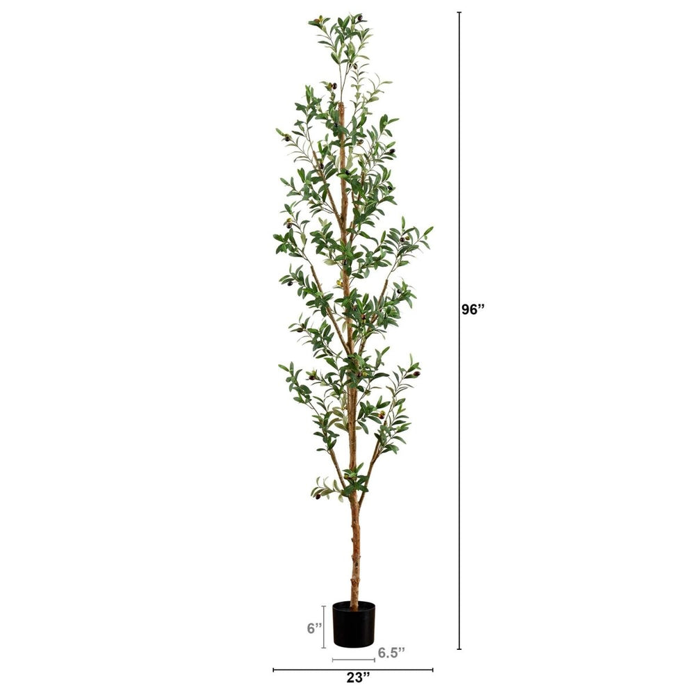 
                      
                        Nearly Natural 8' Artificial Olive Tree with Natural Trunk - lily & onyx
                      
                    