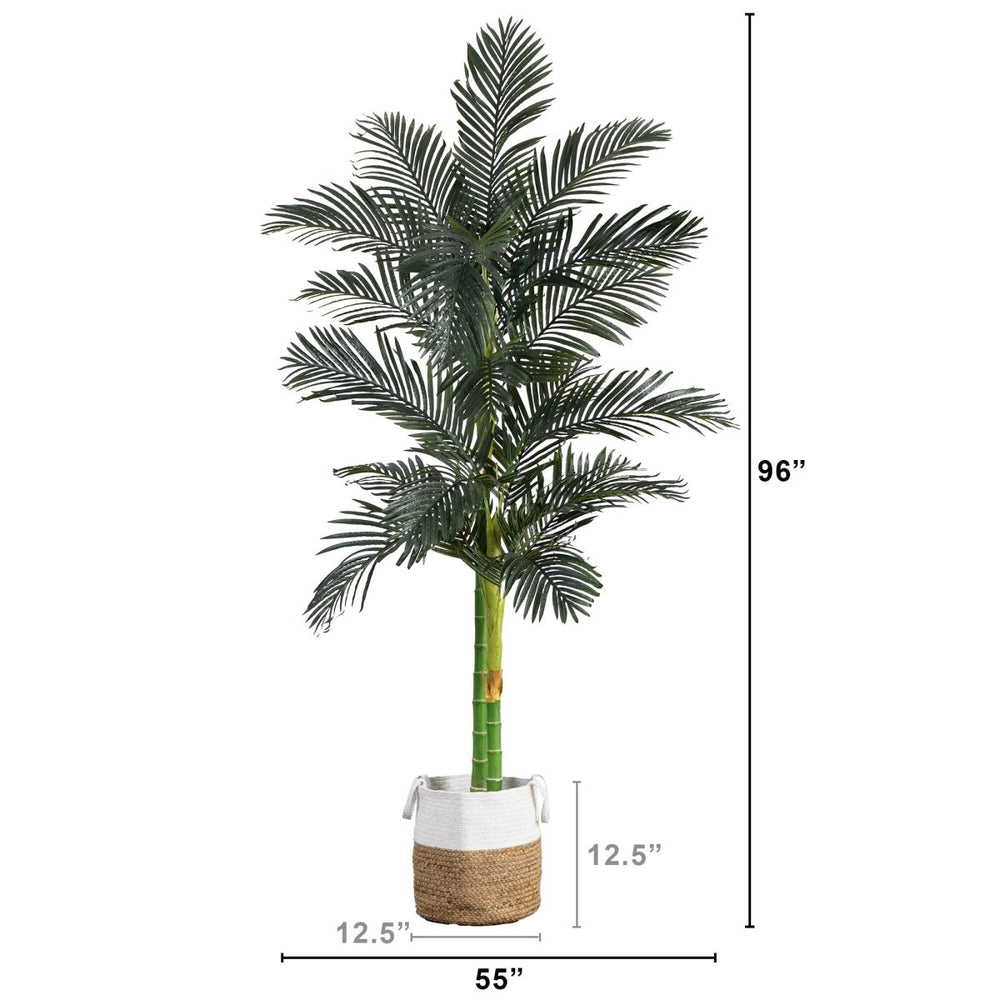 
                      
                        Nearly Natural 8’ Golden Cane Artificial Palm Tree in Handmade Natural Cotton Planter - lily & onyx
                      
                    