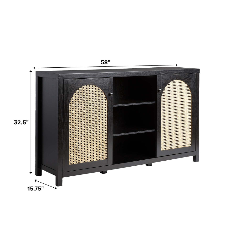 
                      
                        Sasha 58" 2 Door Sideboard with Arched Rattan Panels
                      
                    