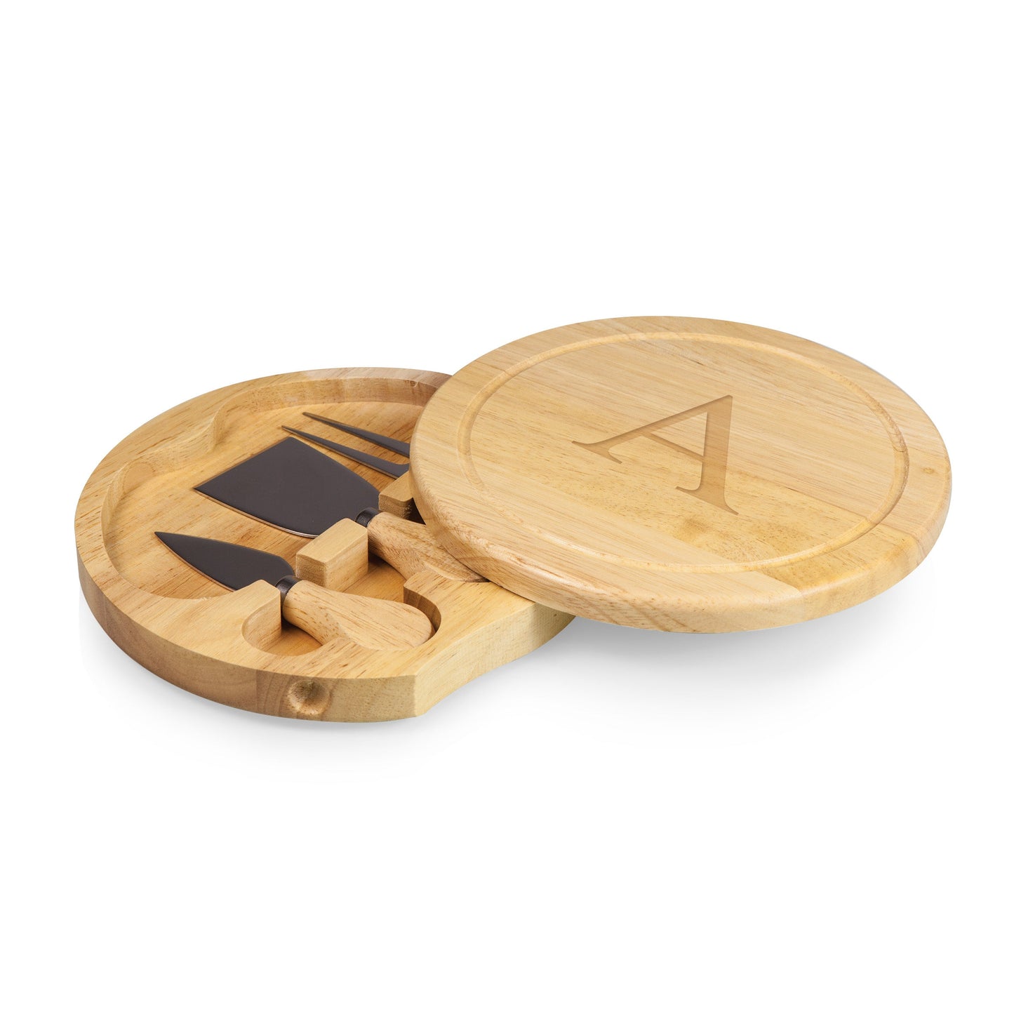 Monogram - Parawood Brie Cheese Cutting Board & Tools Set