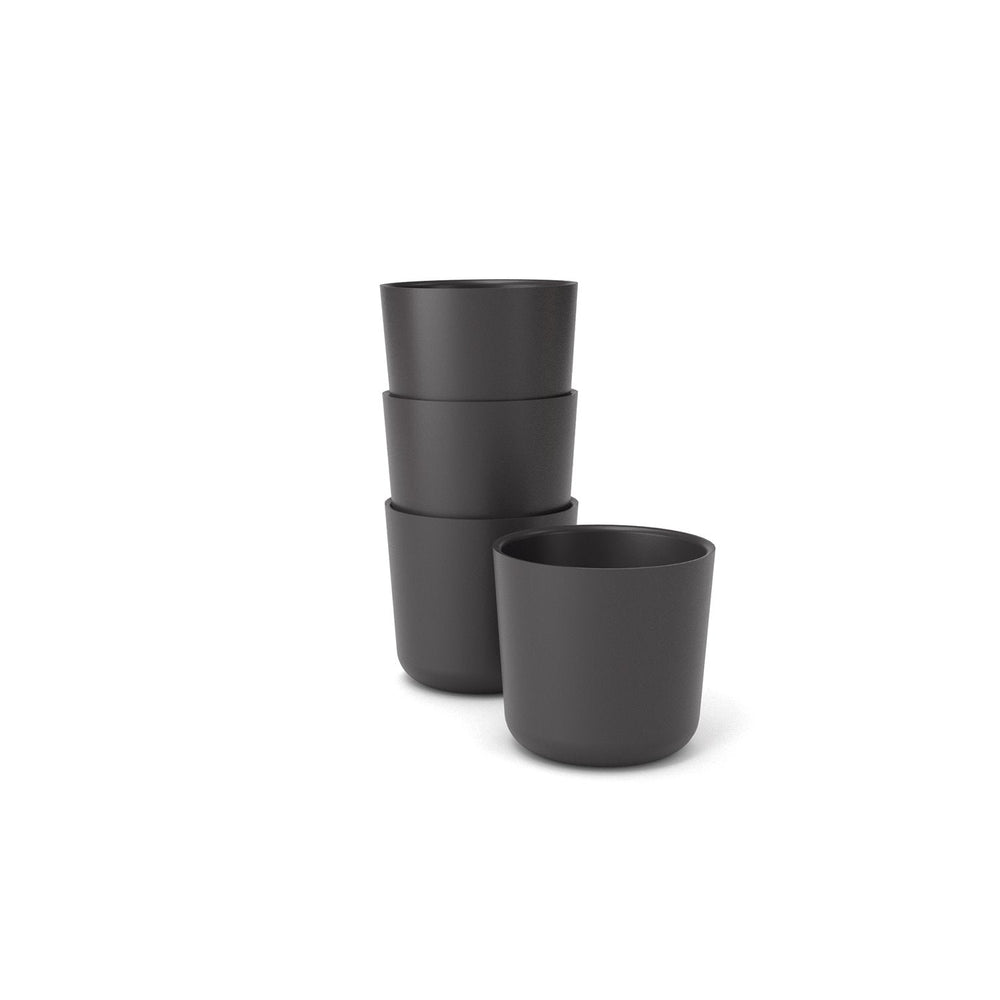 Bamboo Small Cup, 4 Piece Set - Black
