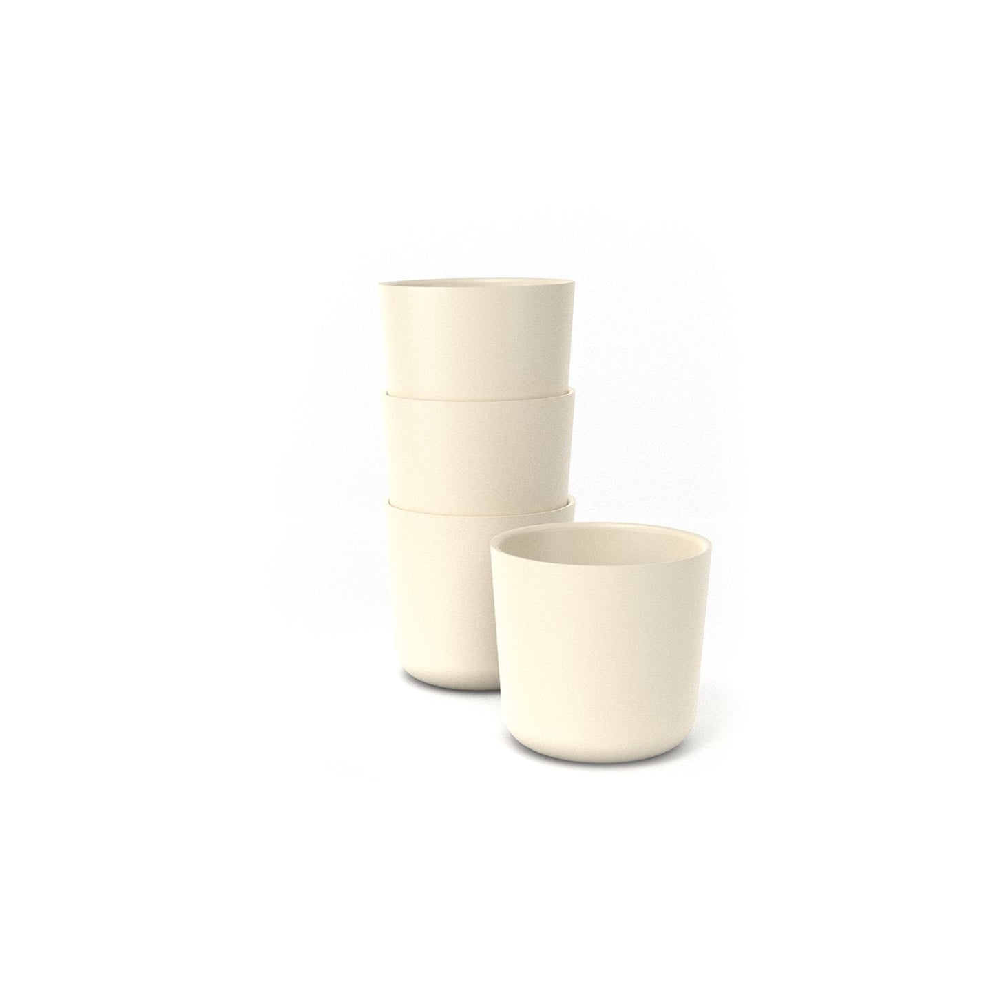 Bamboo Small Cup, 4 Piece Set - Off White