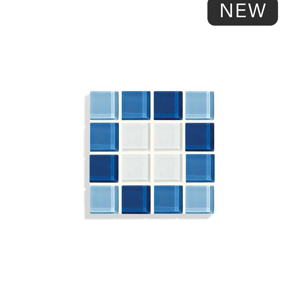 Glass Tile Coaster - Through A Window - Blue Gradient