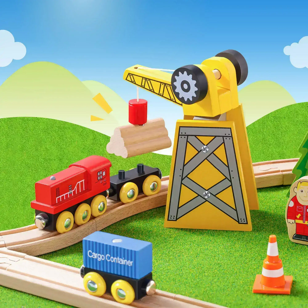 
                      
                        Tiny Land® Wooden Train Set, 55 Pcs
                      
                    