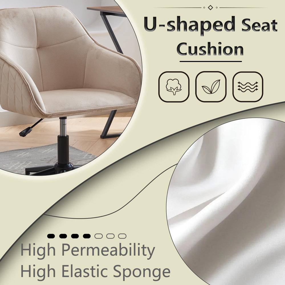 
                      
                        Light Camel Quilted Velvet Office Desk Chair
                      
                    