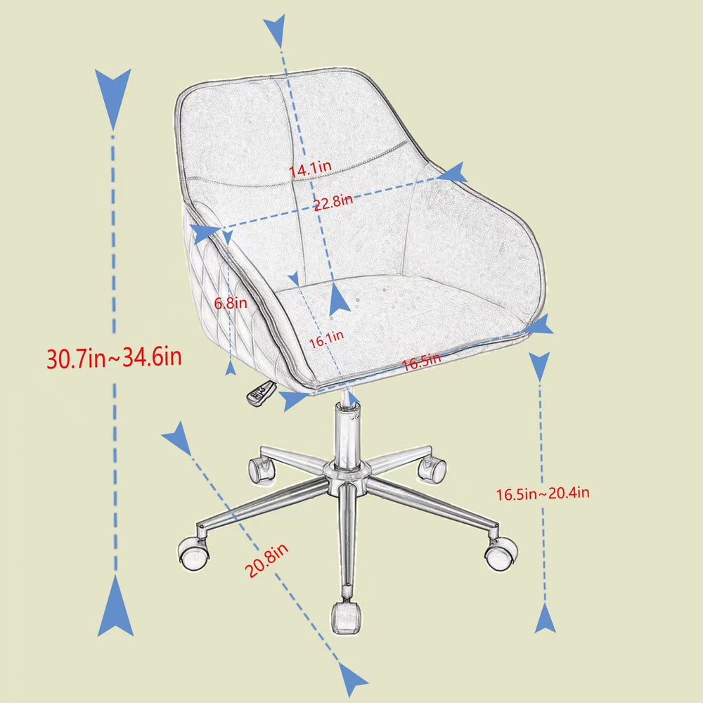 
                      
                        Light Camel Quilted Velvet Office Desk Chair
                      
                    