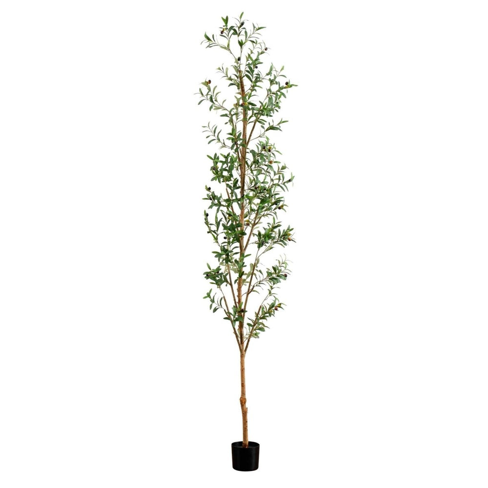 Nearly Natural 9' Artificial Olive Tree with Natural Trunk - lily & onyx