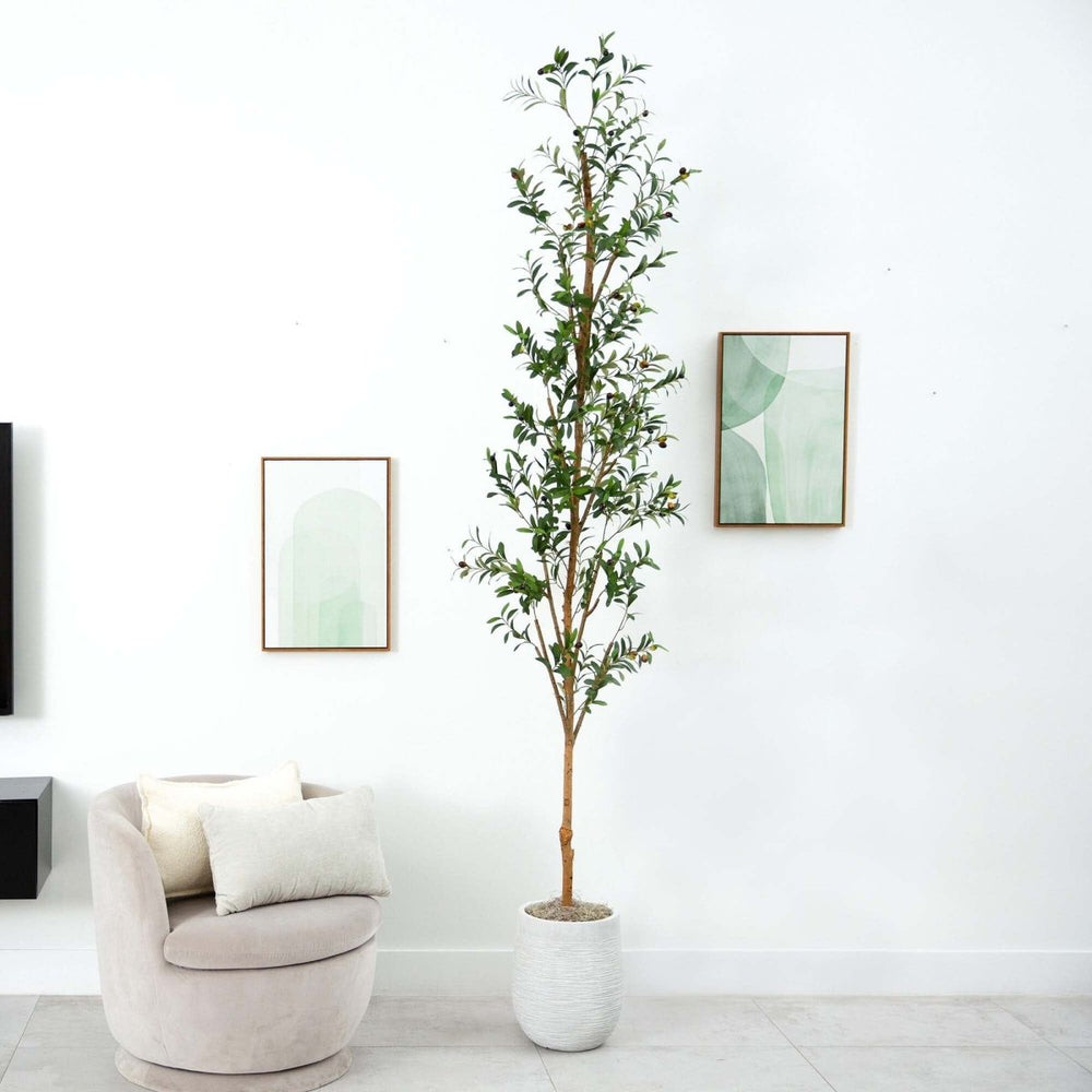 
                      
                        Nearly Natural 9' Artificial Olive Tree with Natural Trunk - lily & onyx
                      
                    