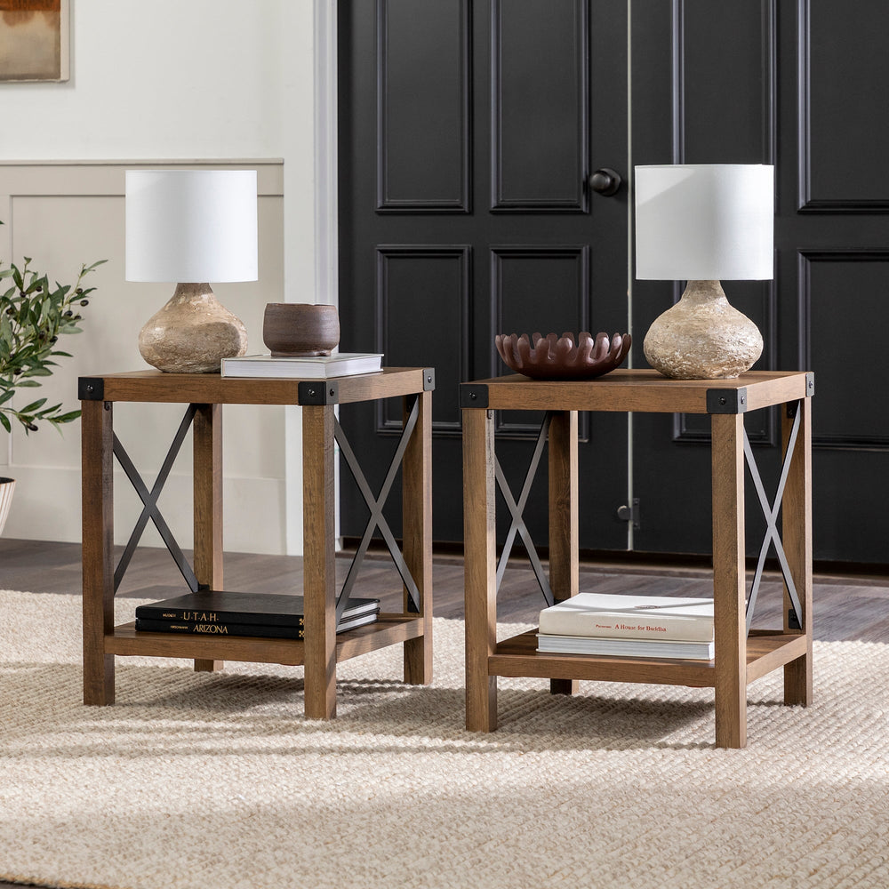 
                      
                        Metal X Side Tables, Set of 2
                      
                    